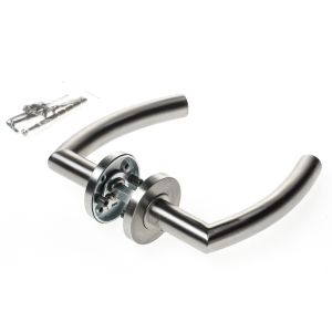 D4E DEURKRUK VASTDRAAIBAAR OP ROZET RVS KL4 CURVE DESIGN