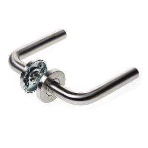 D4E DEURKRUK OP ROZET (EXCL. PC) RVS304 L-GEBOG. DESIGN